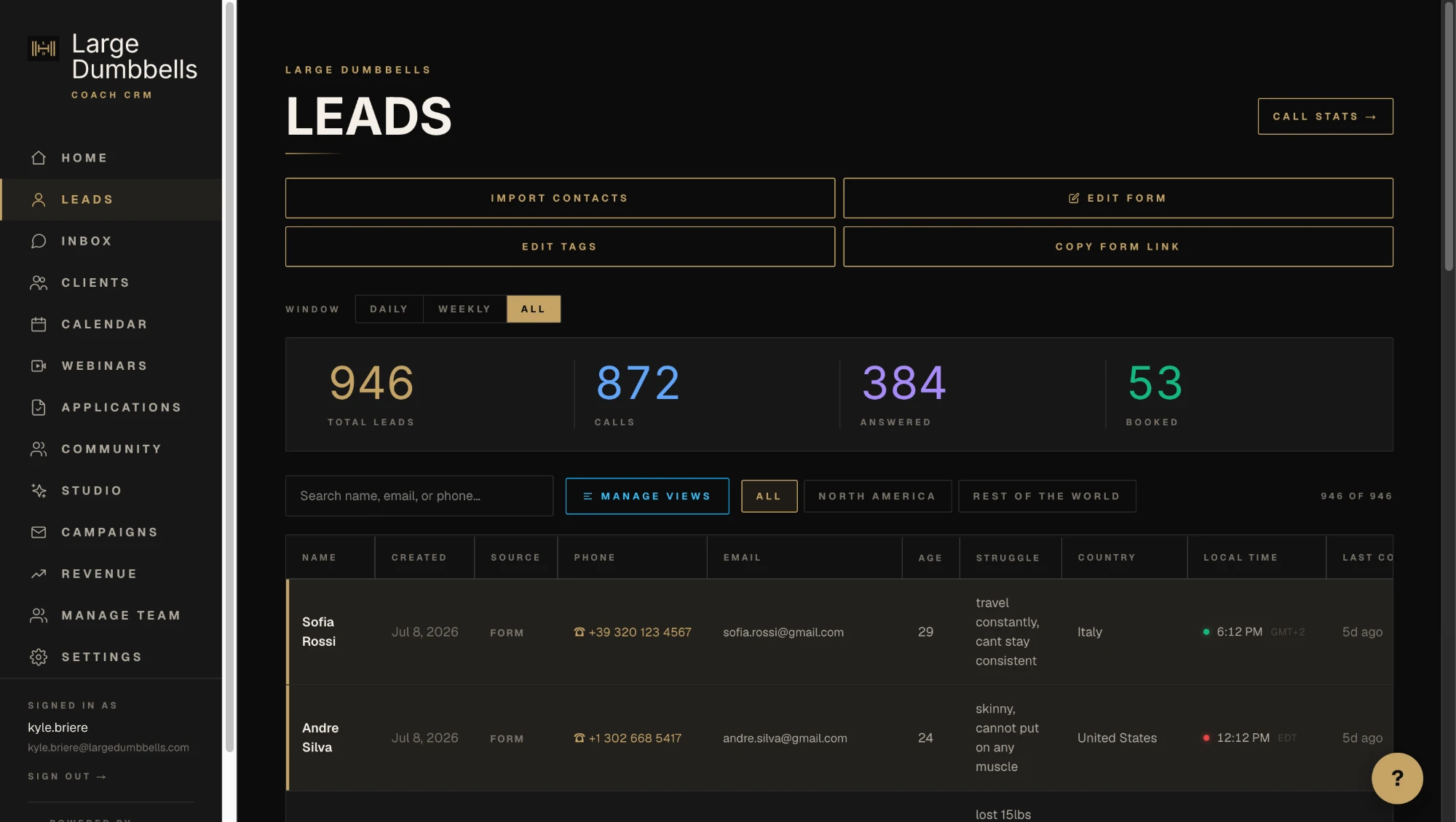 Every lead in one place